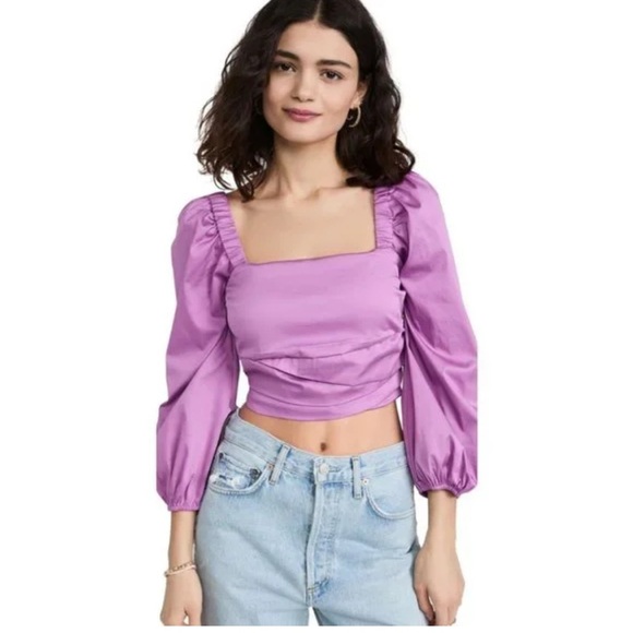 Veronica Beard Kayla Crop Top Vivid Orchid Size 00 - Picture 1 of 7